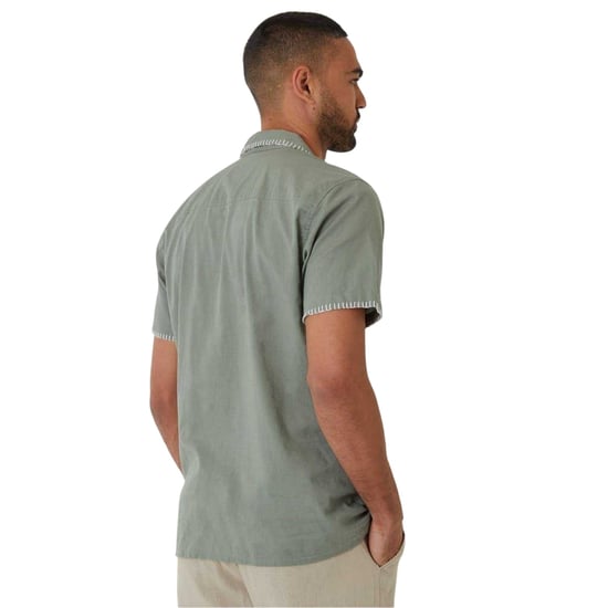 Threadbare Mannen Burnley Korte Mouwen Shirt (Sage) - Image 3