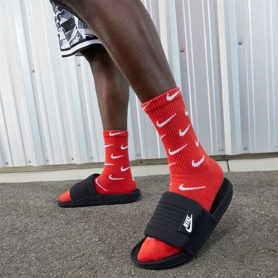 Men's Nike Offcourt Adjust Slides Open Toe Flats in Black/White-Bla - Image 3