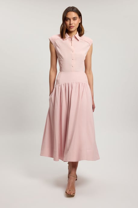 Shirred Woven Maxi Skirt - Image 1