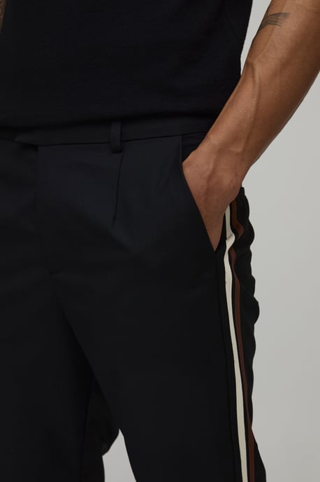 Varsity Stripe Detail Tapered Tailored Trousers - Image 3