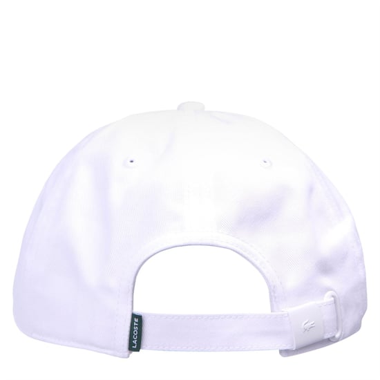 Accessories Lacoste Crocodile Logo Print Curved Brim Dad Cap in White - Image 2