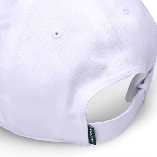 Accessories Lacoste Crocodile Logo Print Curved Brim Dad Cap in White - Image 3