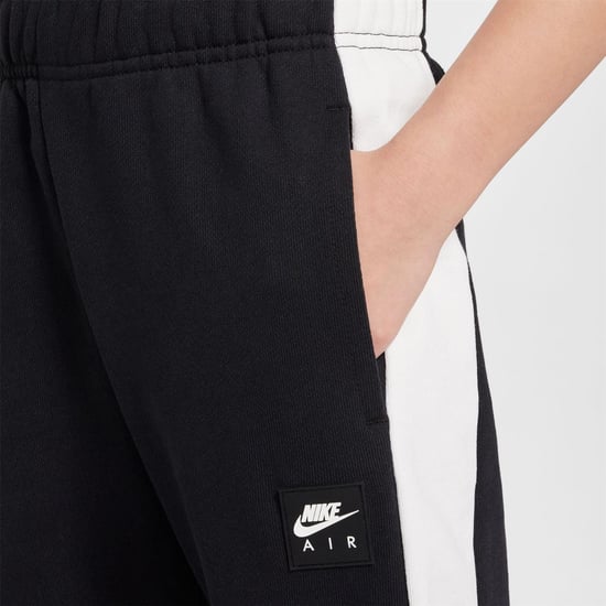 Boys Nike Kids Closed Hem Fleece Joggers in Black/White - Image 6