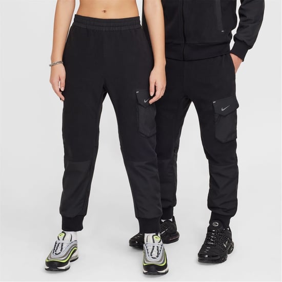 Boys Nike Utility Solid Patterned Slim Joggers in Black/Black - Image 1