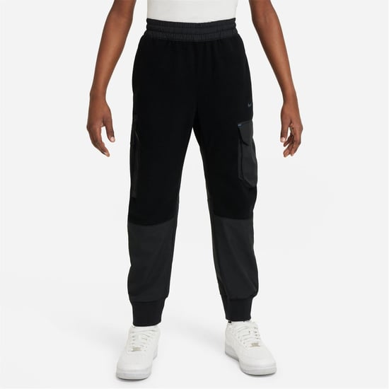Boys Nike Utility Solid Patterned Slim Joggers in Black/Black - Image 3
