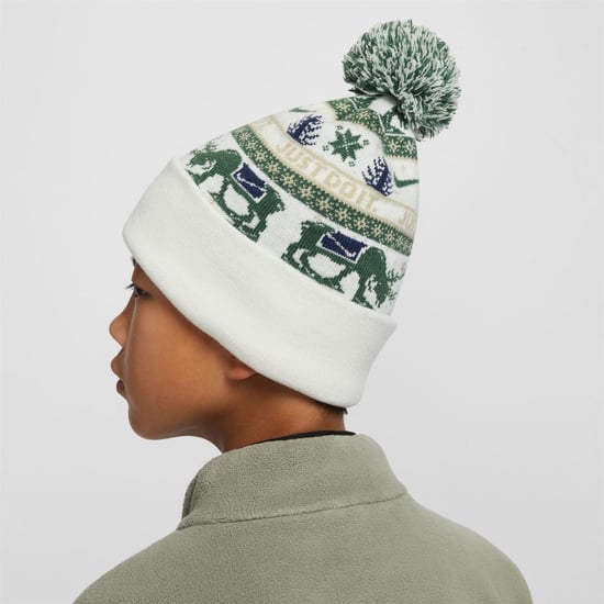 Accessories Nike Peak Reindeer Turn Up Brim Pom Pom Bobble Hat in Sail/Fir/Desert - Image 5
