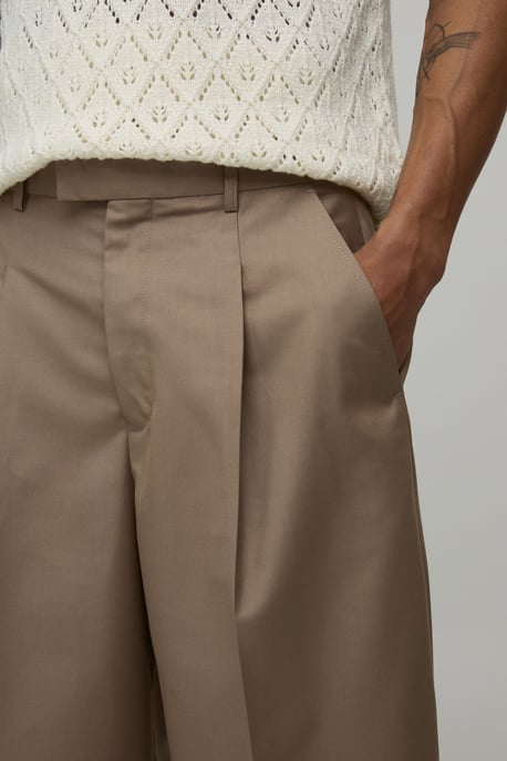 Wide Fit Tailored Long Length Shorts - Image 3