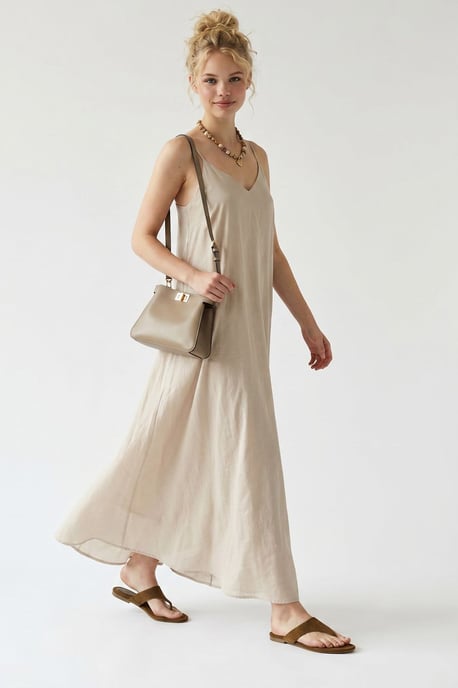 Sleeveless A-line Maxi Dress - Image 3