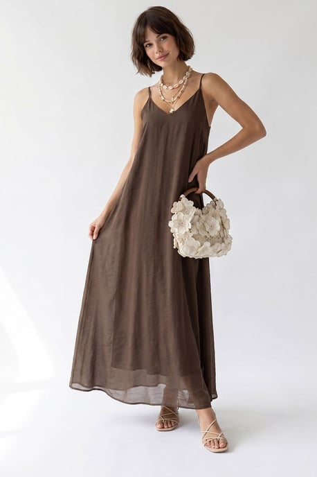 Sleeveless A-line Maxi Dress - Image 1