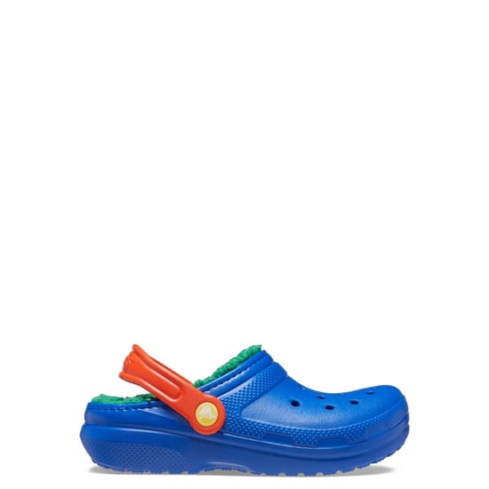 Boys Crocs Classic Lined Mules in Blue Bolt/Multi - Image 1