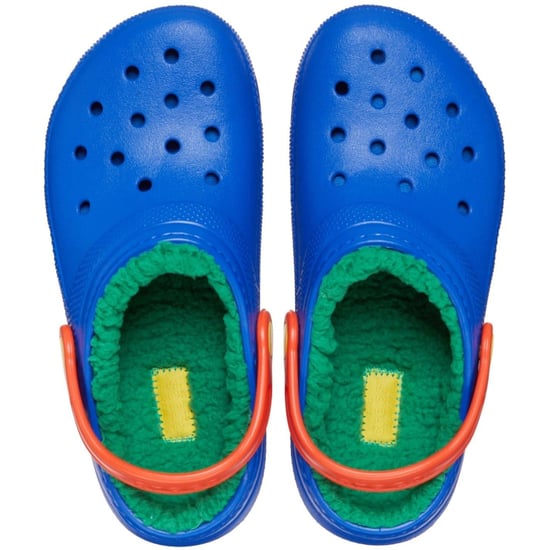 Boys Crocs Classic Lined Mules in Blue Bolt/Multi - Image 4