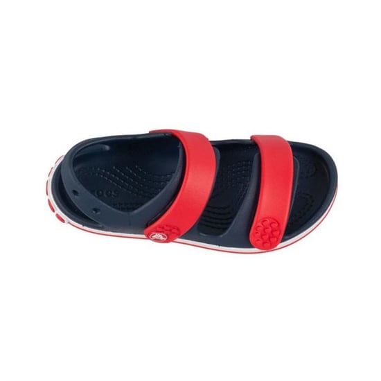 Boys Crocs Crocband Crocodile Print Open Toe Slides in Navy/Vrsity Red - Image 4