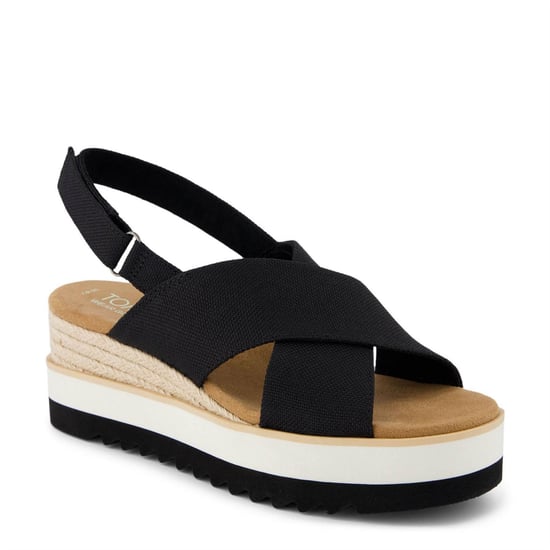 Women's Toms Diana Crossover Low Heel Open Toe Sandals in Black - Image 1