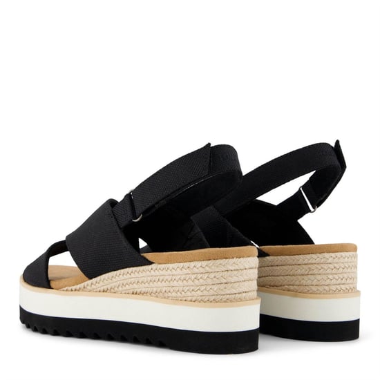 Women's Toms Diana Crossover Low Heel Open Toe Sandals in Black - Image 3