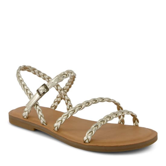 Women's Toms Kira Gladiator Sandals Open Toe Flats in Gold - Image 1