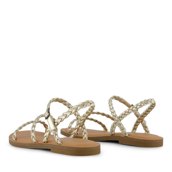 Women's Toms Kira Gladiator Sandals Open Toe Flats in Gold - Image 2