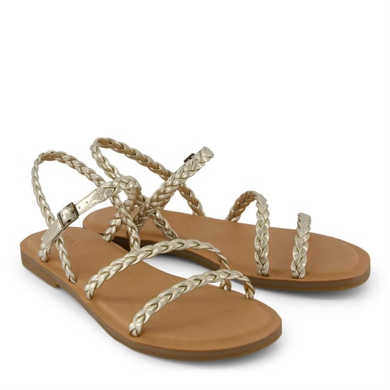 Women's Toms Kira Gladiator Sandals Open Toe Flats in Gold - Image 3