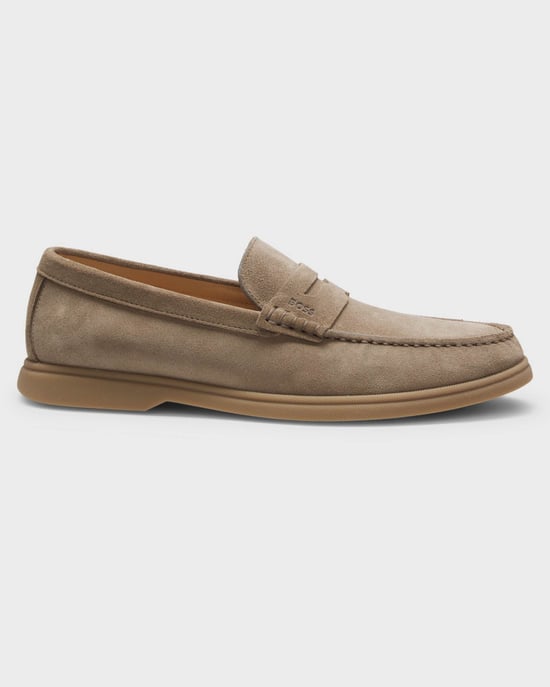 Logo Detail Loafers in Stone - Image 2