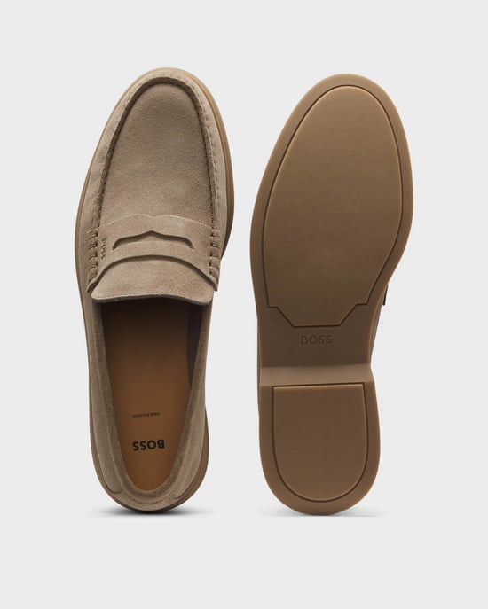 Logo Detail Loafers in Stone - Image 4