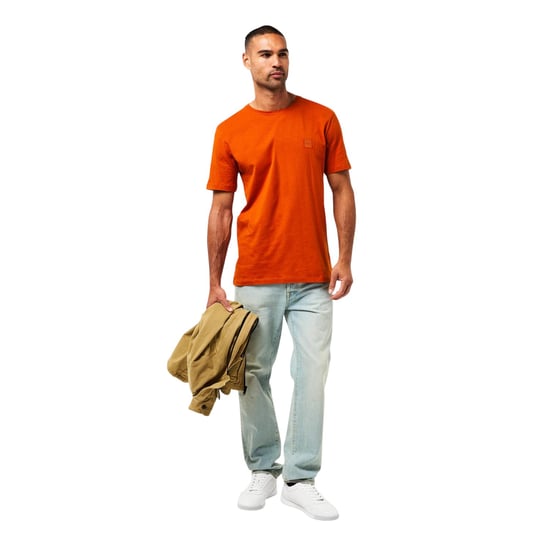Boss Mens Orange Premium Cotton T-Shirt (Orange) - Image 1