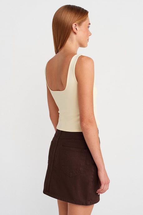 Sleeveless Square-Neck Crop Top - Image 2