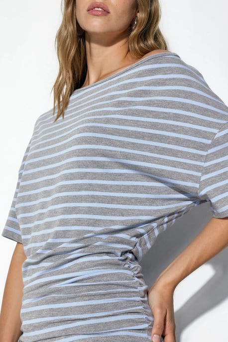Striped Boat Neck Jersey Blouse - Image 5
