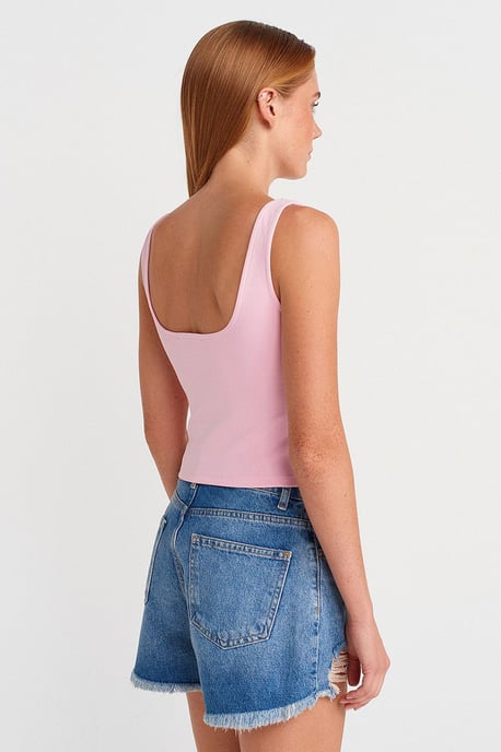 Sleeveless Square-Neck Crop Top - Image 2