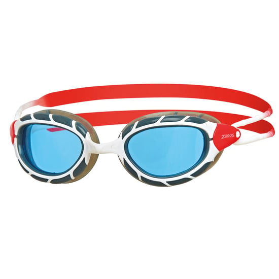 Zoggs Uniseks zwembril Predator 2024 voor volwassenen (Wit/Rood/Blauw) - Image 1