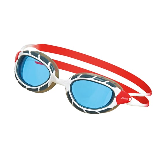 Zoggs Uniseks zwembril Predator 2024 voor volwassenen (Wit/Rood/Blauw) - Image 3