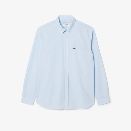Men's Lacoste Plain Shrt L in White/Overview - Image 1