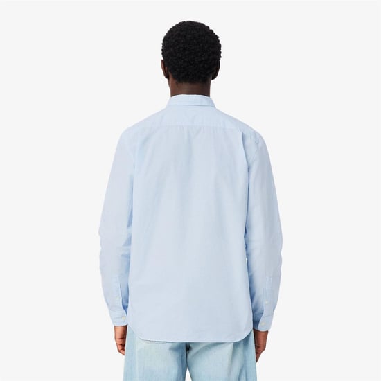 Men's Lacoste Plain Shrt L in White/Overview - Image 3