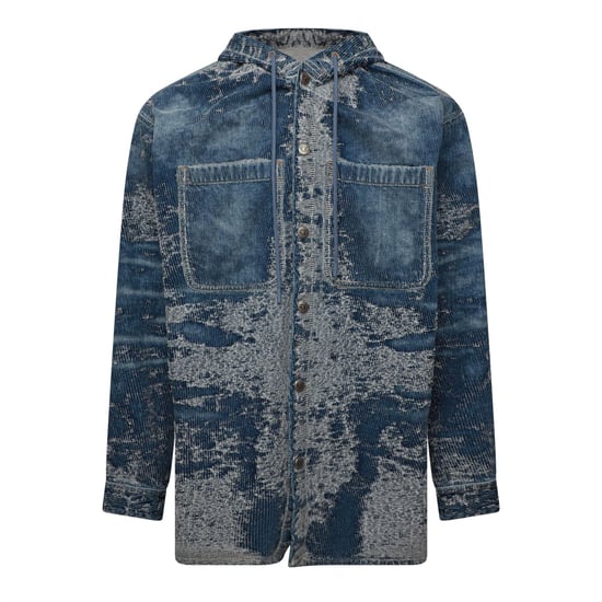 Men's Diesel D Dewnys Hood in Blue Denim - Image 1