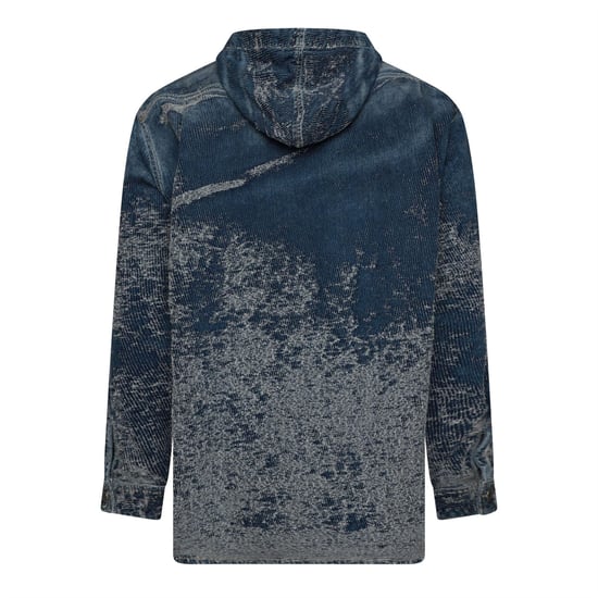 Men's Diesel D Dewnys Hood in Blue Denim - Image 2