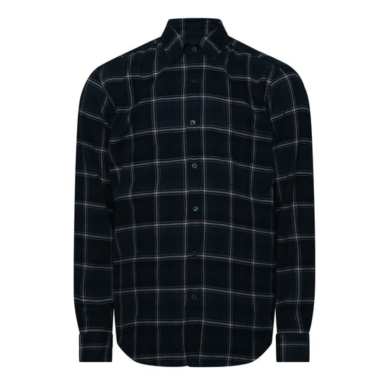 Men's Boss Collared Neck Button Down Long Sleeve Shirt in Dark Blue - Image 1