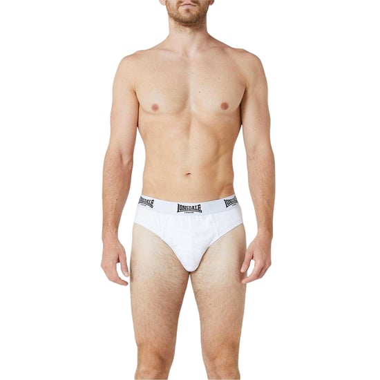 Lonsdale Mens Contrast Waistband Briefs (Pack of 2) (White) - Image 3