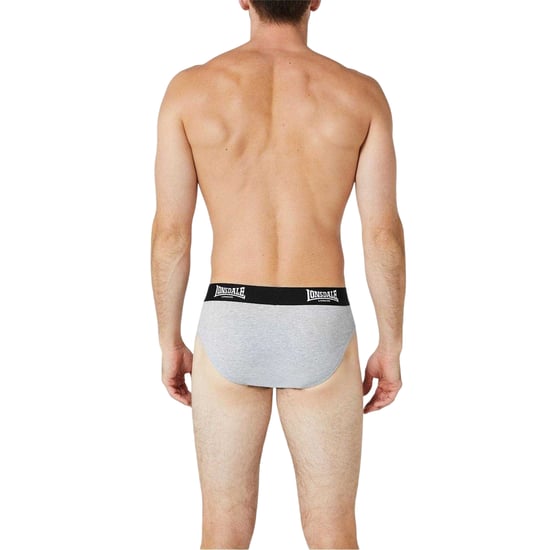 Lonsdale Mens Contrast Waistband Briefs (Pack of 2) (Grey) - Image 2