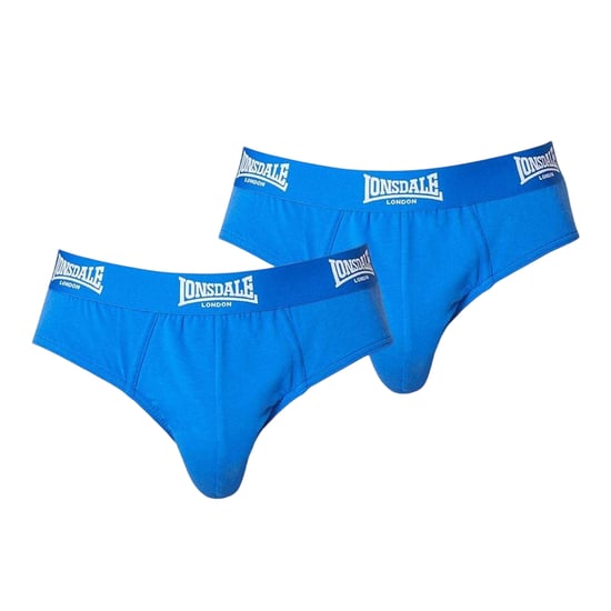 Lonsdale Mens Contrast Waistband Briefs (Pack of 2) (Blue) - Image 1