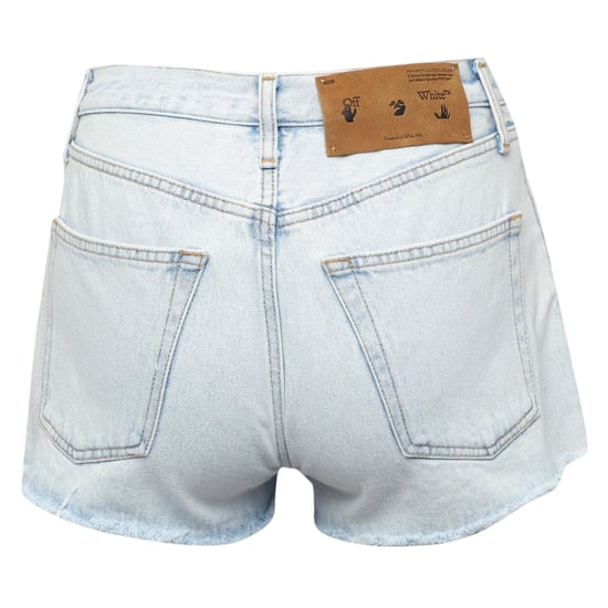 Off White Dames Denim Cropped Shorts (Lichtblauw) - Image 2