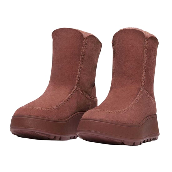 Fit Flop Dames F-Mode Suède Flatform Winterlaarzen (Bruin) - Image 4