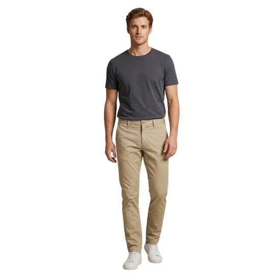 Lacoste Slanke chino’s van katoen voor heren (Beige) - Image 3