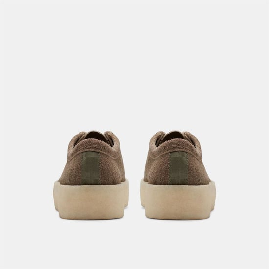 Men's Clarks Wallabee Cup Moc Toe Lace Up Moccasins in Pale Khaki - Image 5