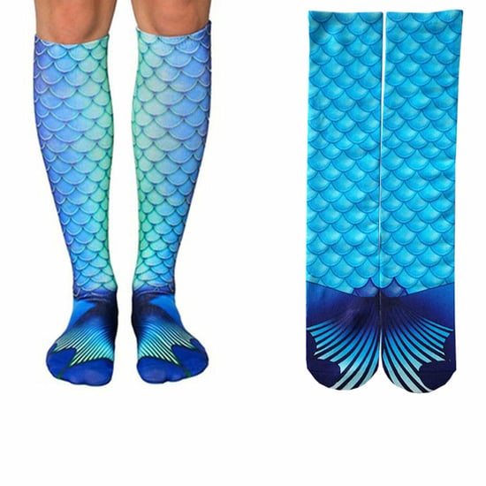 Aquarius Mermaid Tail Knee High Boot Socks Design 2 Women Fashion - Image 1