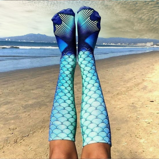Aquarius Mermaid Tail Knee High Boot Socks Design 2 Women Fashion - Image 3