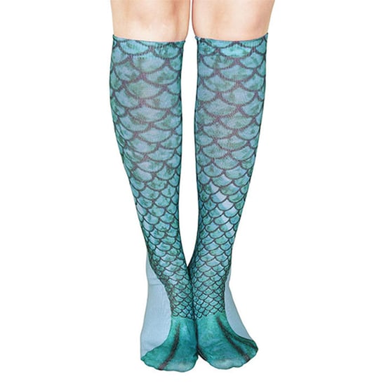 Aquarius Mermaid Tail Knee High Boot Socks Design 4 Women Casual - Image 3