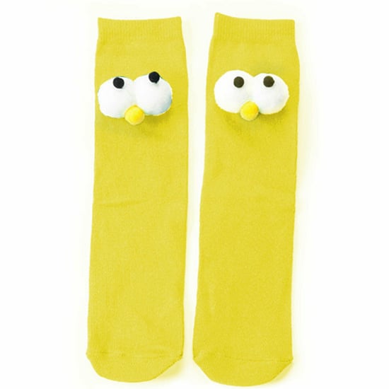 Flo Novelty Big Eyes Knee High Cotton Socks UK 7-11, Yellow - Image 2