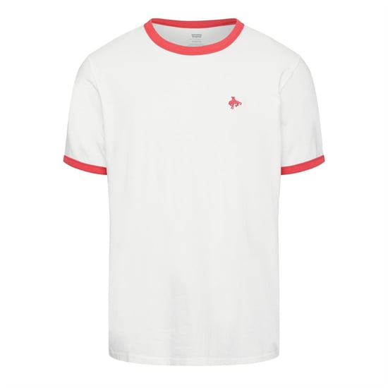 Men's Levis Retro Emb Ringer Tee Bright wh in Bright White - Image 1
