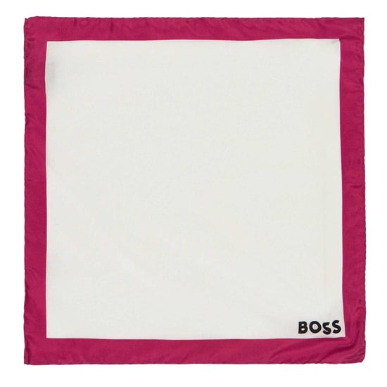 Boss Pocketdoekje met rand (Wit/Fuchsia) - Image 1