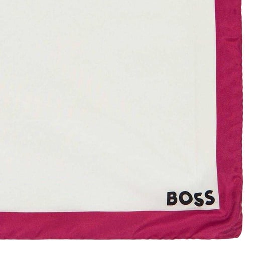 Boss Pocketdoekje met rand (Wit/Fuchsia) - Image 2