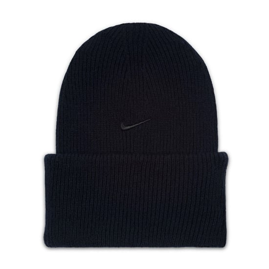 Accessories Nike Peak Logo Embroidered Beanie in Black/Black - Image 1