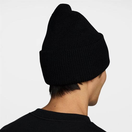 Accessories Nike Peak Logo Embroidered Beanie in Black/Black - Image 4